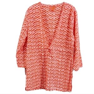 Me By‎ Mary Ellen Morocco Oceanside V-Neck Tunic Top Size XL